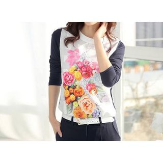 Zyote Long-Sleeve Floral T-Shirt