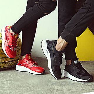 Preppy Boys Paneled Platform Couple Sneakers