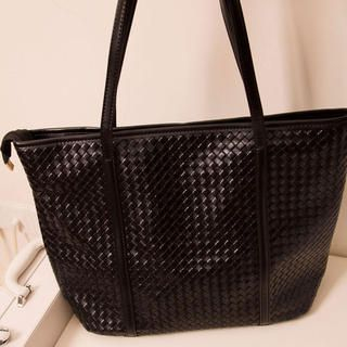 Faux-Leather Woven Tote