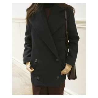 Second mind Notched-Lapel Double-Breasted Coat