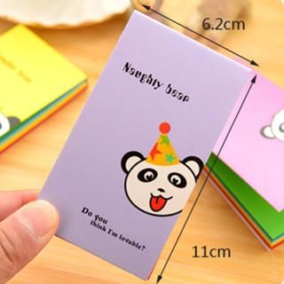 Good Living Panda Print Colorful Pages Mini Notebook