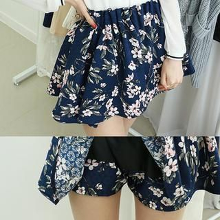 Dodostyle Floral Patterned A-Line Skirt