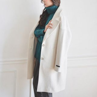 JUSTONE Notched Lapel Hand-Made Wool Coat