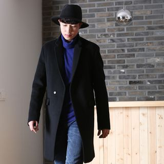 MODSLOOK Snap-Button Wool Blend Coat