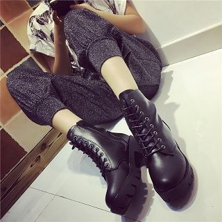 Hipsole Lace-Up Short Boots
