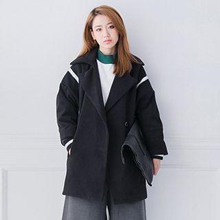 Heynew Contrast Woolen Coat