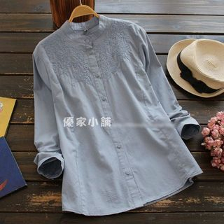 YOYO Embroidered Long-Sleeve Blouse