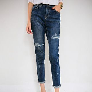 Athena Distressed Slim-Fit Jeans