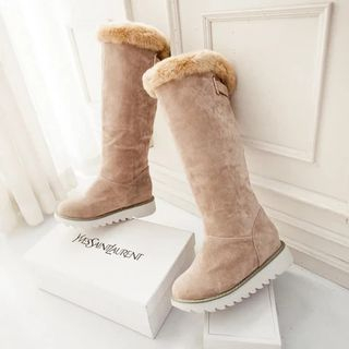 Pastel Pairs Furry Fleece Tall Boots
