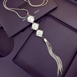 EPOQ Rhinestone Tasseled Necklace