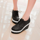Lace-Up Platform Wedge Shoes White - 37 от YesStyle.com INT Lace-Up Platform Wedge Shoes White - 37 от YesStyle.com INT