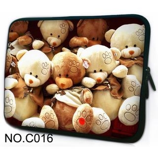 Quinto Bear Pattern Laptop Bag