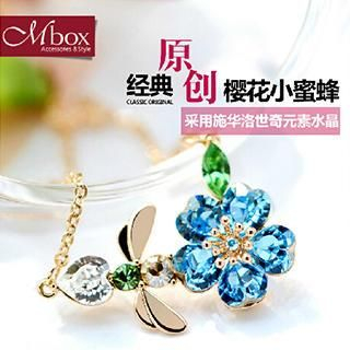 Mbox Jewelry Swarovski Elements Crystal Flower Necklace