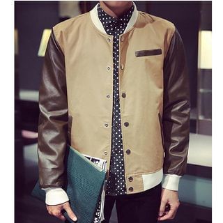 Street Affair Panel Two-tone Baseball Jacket