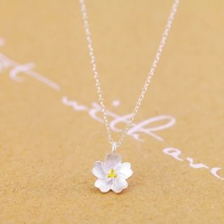 LoveGem Sterling Silver Floral Necklace