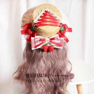 Strawberry | Straw | Lace | Size | Sun | Hat | Red | One