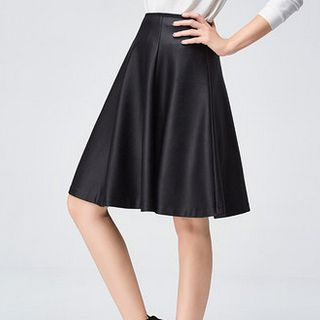 Sentubila Midi A-Line Knit Skirt