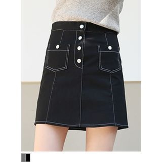 centsshop Stitched A-Line Skirt
