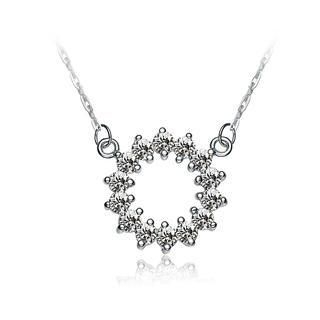 BELEC 925 Sterling Silver Sun Pendant with Silver Cubic Zircon and 40cm Necklace