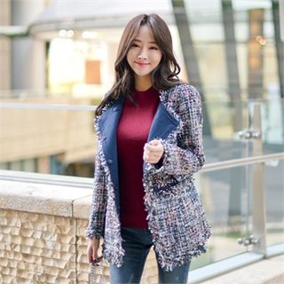 Styleberry Fringe-Trim Tweed Jacket