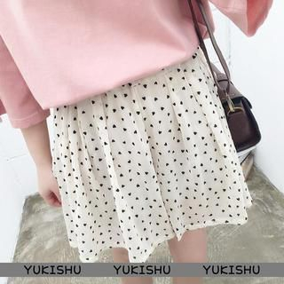 YUKISHU Dotted Pleated Chiffon Skirt