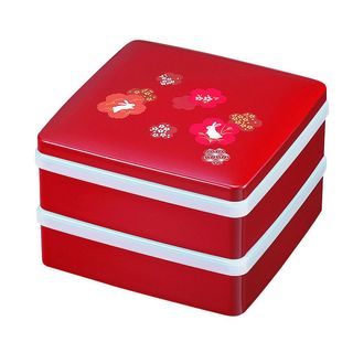 Hakoya Hakoya 16.5 2 Layers Lunch Box Sakura Usagi Red