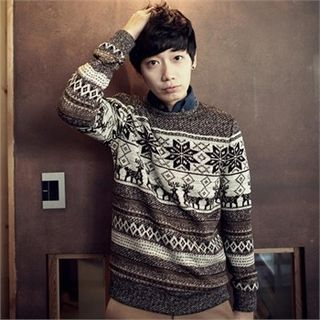 MITOSHOP Nordic Pattern Wool Blend Sweater