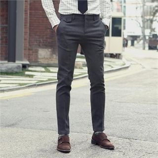 MITOSHOP Flap-Front Tapered Dress Pants
