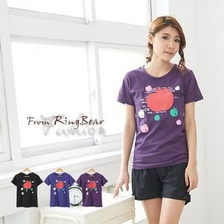 RingBear Apple-Print T-Shirt