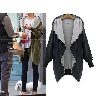 Bravo Hooded Open Front Asymmetric Jacket