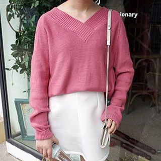 Dute Loose Fit V-Neck Sweater