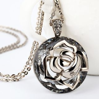Dara Crystal Floral Dangle Necklace