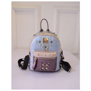 LineShow Colour Block Studded Backpack