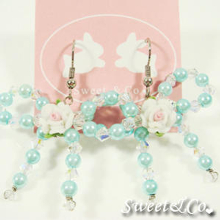 Sweet & Co. Sweetie Blue Rose Swarovski Crystal Earrings