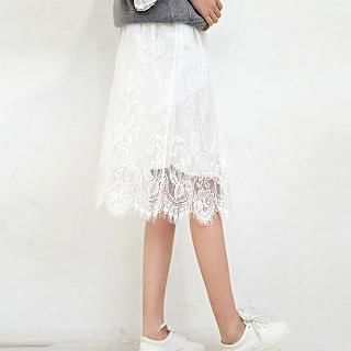 Colorful Shop Lace Midi Skirt