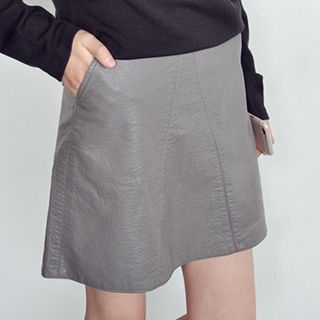 Pony's Tale Faux Leather A-Line Skirt