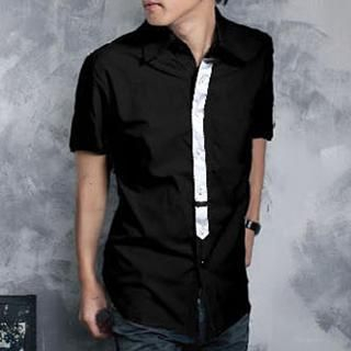 NA.D Short-Sleeve Contrast-Trim Couple Shirt