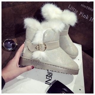 BAYO Faux Fur Glitter Snow Boots