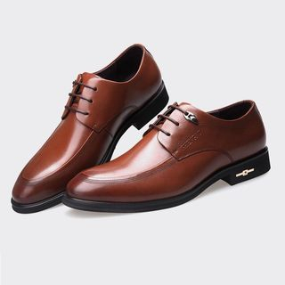 SHEN GAO Genuine Leather Hidden Heel Oxford Shoes