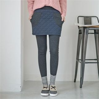 Styleberry Inset Quilted Skirt Leggings