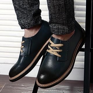 Preppy Boys Genuine-Leather Lace-Up Shoes