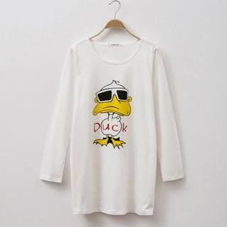 Mamaladies Maternity Duck-Print Long-Sleeved T-Shirt