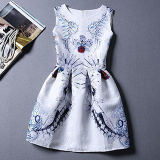 Fashion Street Patterned Sleeveless Dress