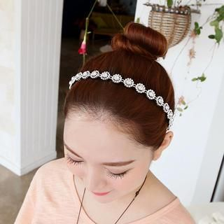 soo n soo Rhinestone Floral Hair Band