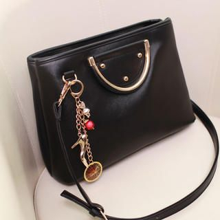 Faux-Leather Studded Crossbody Bag
