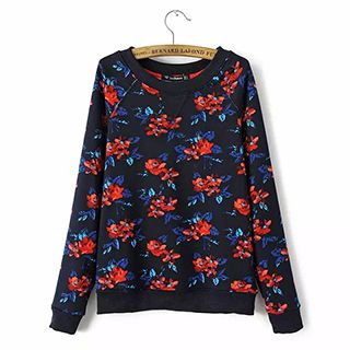 Chicsense Long-Sleeve Floral Top
