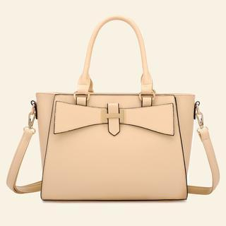 BeiBaoBao Faux-Leather Bow-Accent Satchel