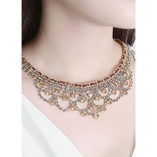 kitsch island Rhinestone Bold Necklace