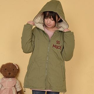 Moriville Cat Embroidered Hood Padded Coat