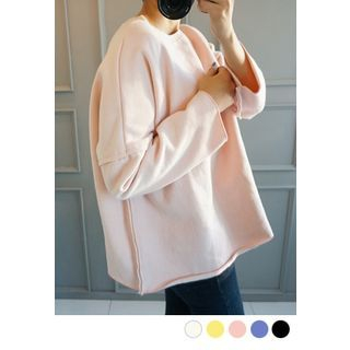 STYLEBYYAM Drop-Shoulder Brushed Fleece Top